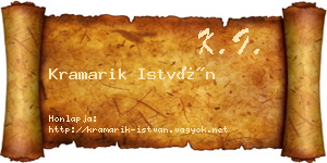 Kramarik István névjegykártya